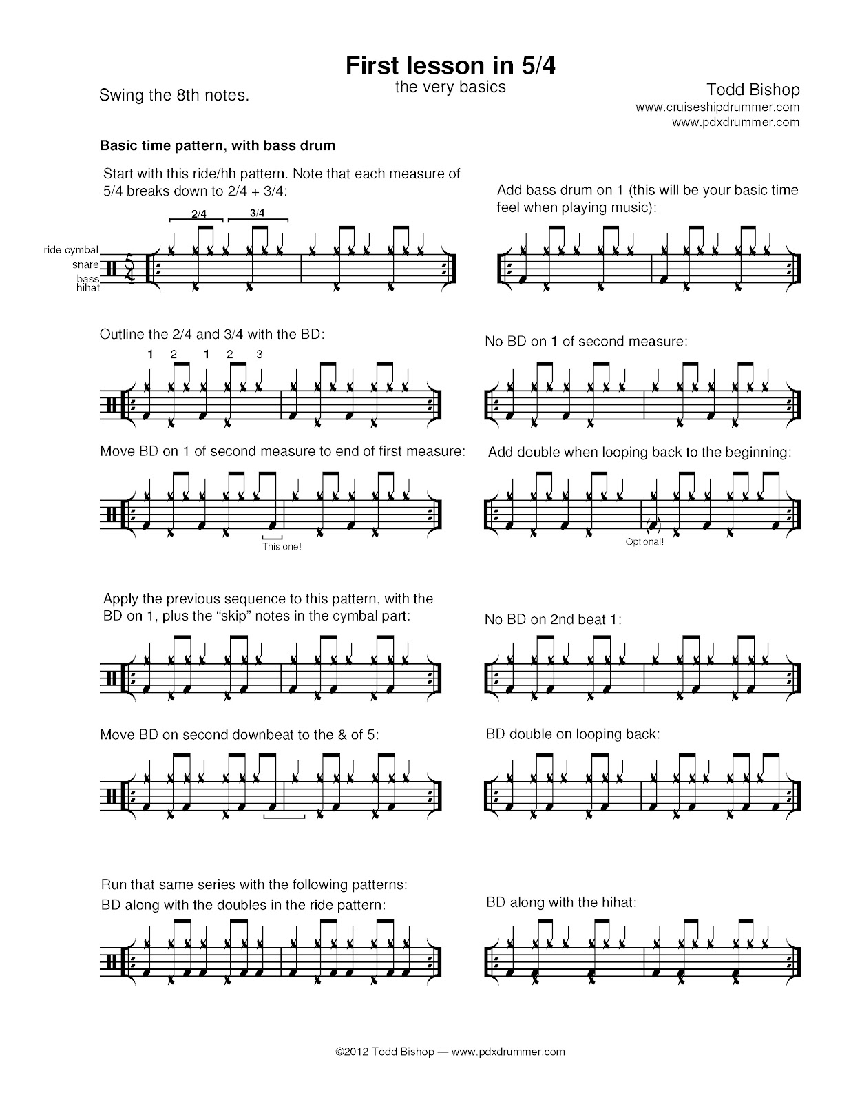 Cruise Ship Drummer! First lesson in 5/4 — swing feel